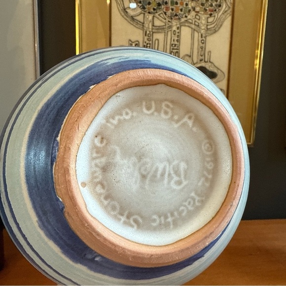 Vintage BENNETT B WELSH 1972 PACIFIC STONEWARE POTTERY DECANTER VASE Signed 9.5" - Picture 3 of 8